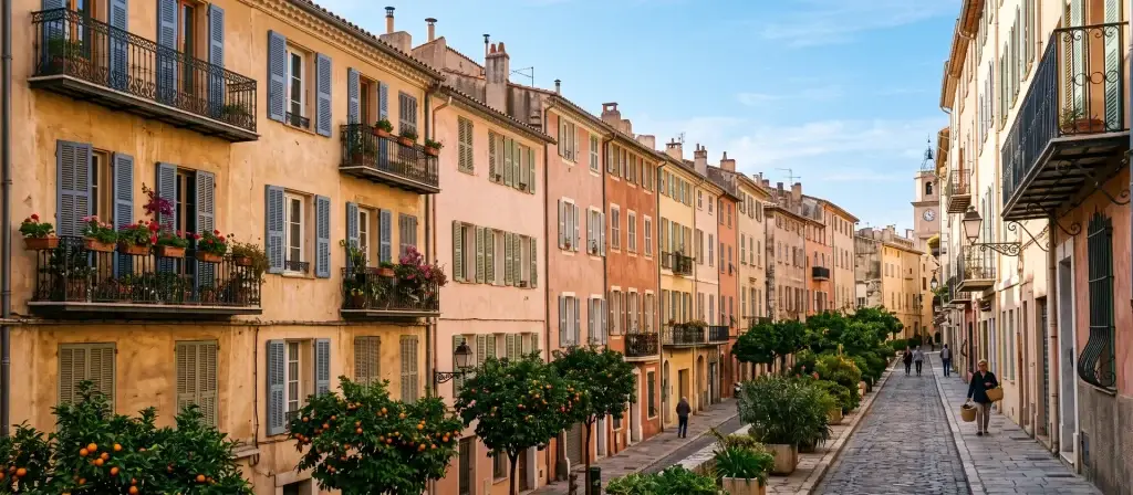Fachadas de edificios de viviendas del centro de una ciudad mediterránea con balcones y persianas, imagen ilustrativa del control municipal de las viviendas de uso turístico