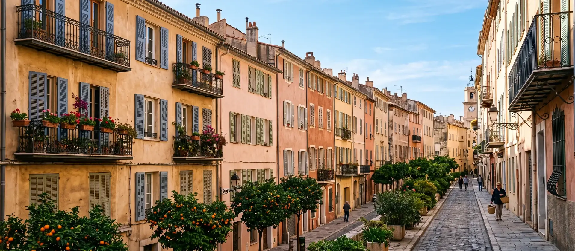 Fachadas de edificios de viviendas del centro de una ciudad mediterránea con balcones y persianas, imagen ilustrativa del control municipal de las viviendas de uso turístico